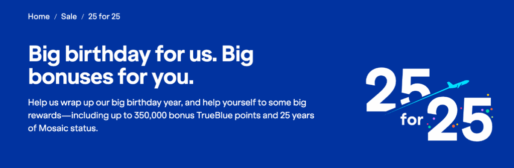 JetBlue 25 for 25 Promotion