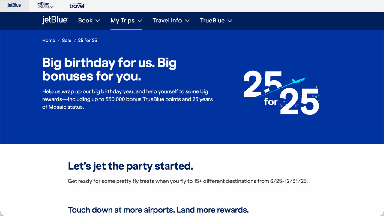 JetBlue 25 for 25
