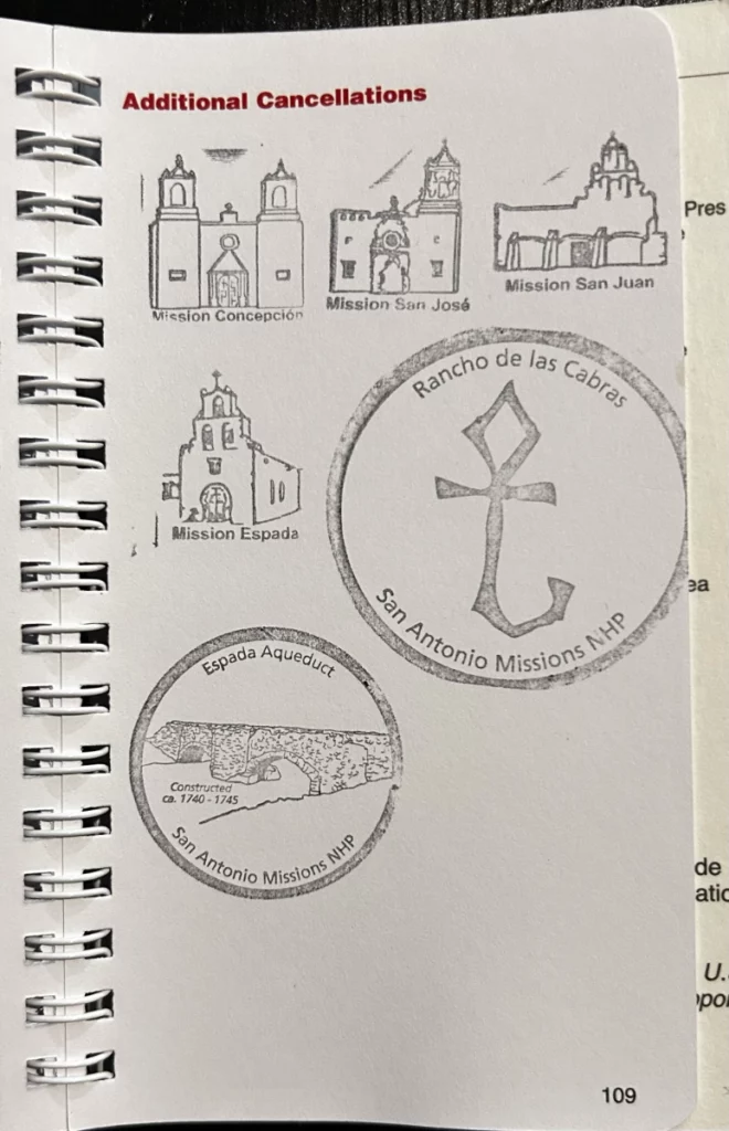 National Park Cancellation Stamps - San Antonio Missions Additional